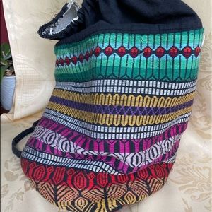 Vintage handmade cloth backpack